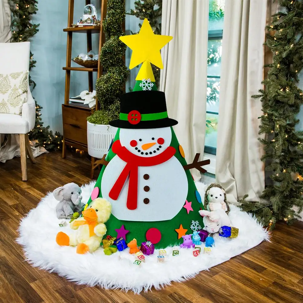 OurWarm 3D DIY Felt Christmas Tree Kids Gifts Toys Santa Claus Snowman New Year Artificial Xmas Home Ornaments Decoration | Дом и сад