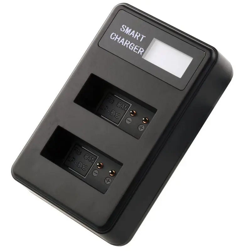 Promotion-Lp-E12 Usb Lcd Display Dual Port Battery Charger For Canon Eos M,M10,M50,M100,Rebel Sl1,100D,Kiss X7