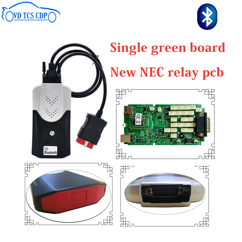 

By DHL!Quality A++ New N-EC relay Single green PCB With bluetooth 2016.00 Keygen VD TCS CDP PRO for cars /trucks diagnostic tool