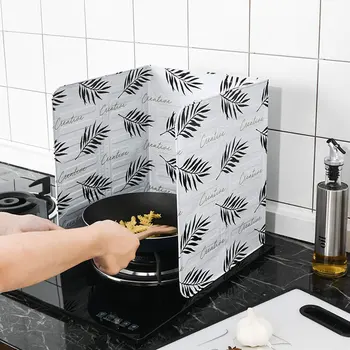 

Nordic cooktop folding damper for stove high temperature oil-proof board splash screen for cooking