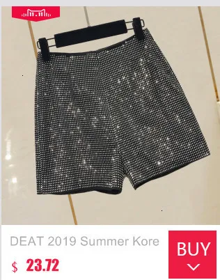 DEAT, летняя Корейская тяжелая промышленность, горячая Распродажа, бриллианты, высокая талия, женские модные черные короткие брюки, шорты MG207
