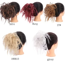 Резинка, вьющиеся резинки для волос, шиньон, эластичная лента для волос, кольцо для волос, термостойкие синтетические аксессуары для волос, черный блонд