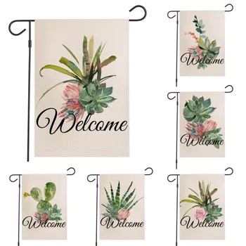 

Festival/Garden-Flag Flower Plant Series Waterproof Linen Garden Flags Double Side Courtyard Festival Party Flag Decoration