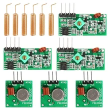 Ensemble de 3 modules émetteur et récepteur Radio 433 Mhz + télécommande à ressort hélicoïdal d'antenne 433 Mhz