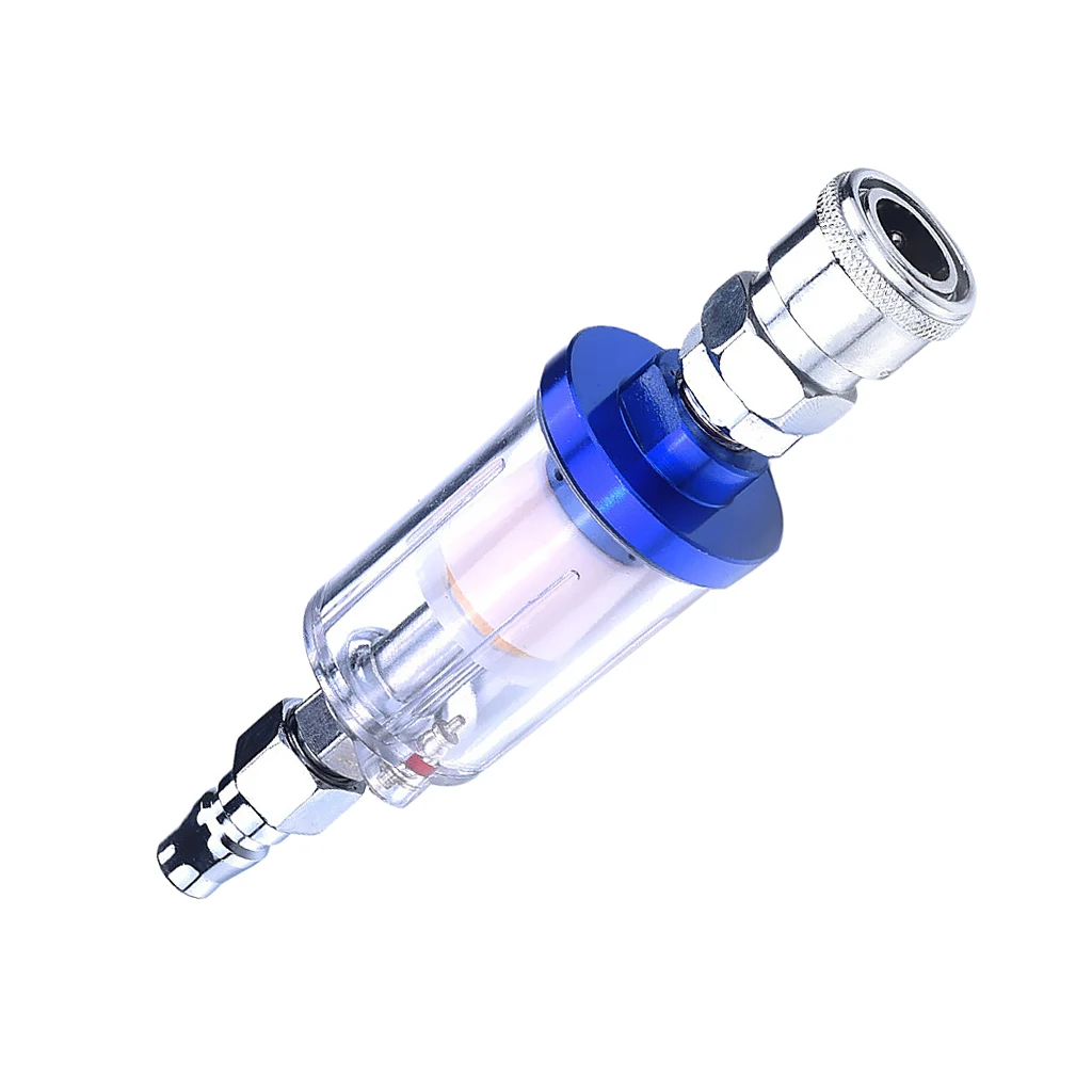 Air Compressor Filter, Oil Water Separator Air Dryer for Spray Air Tools, 1/4inch NPT Inlet and Outlet,with Quick Connector