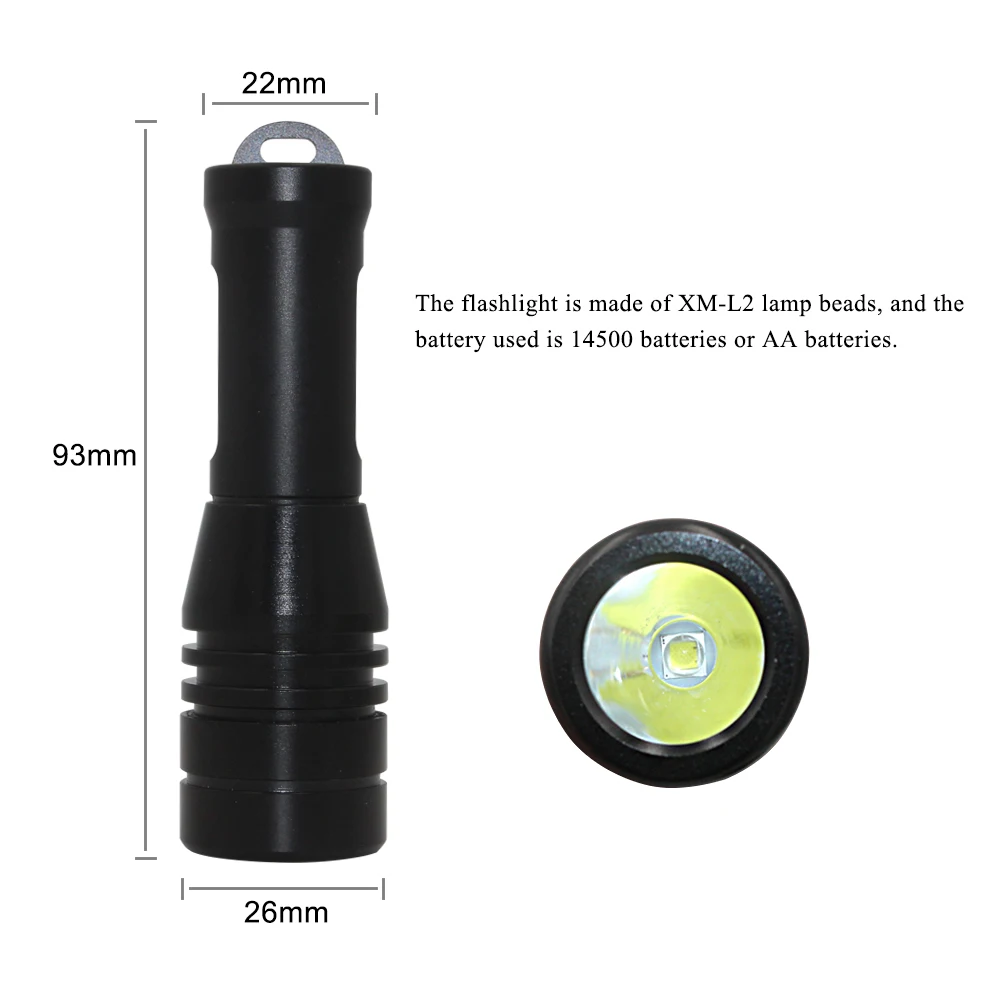 Портативный мини-фонарик для дайвинга XM L2 светодиодный фонарь для подводного погружения 50 м подводный IPX8 водонепроницаемый 14500 AA светильник для дайвинга Лампа вспышка светильник s