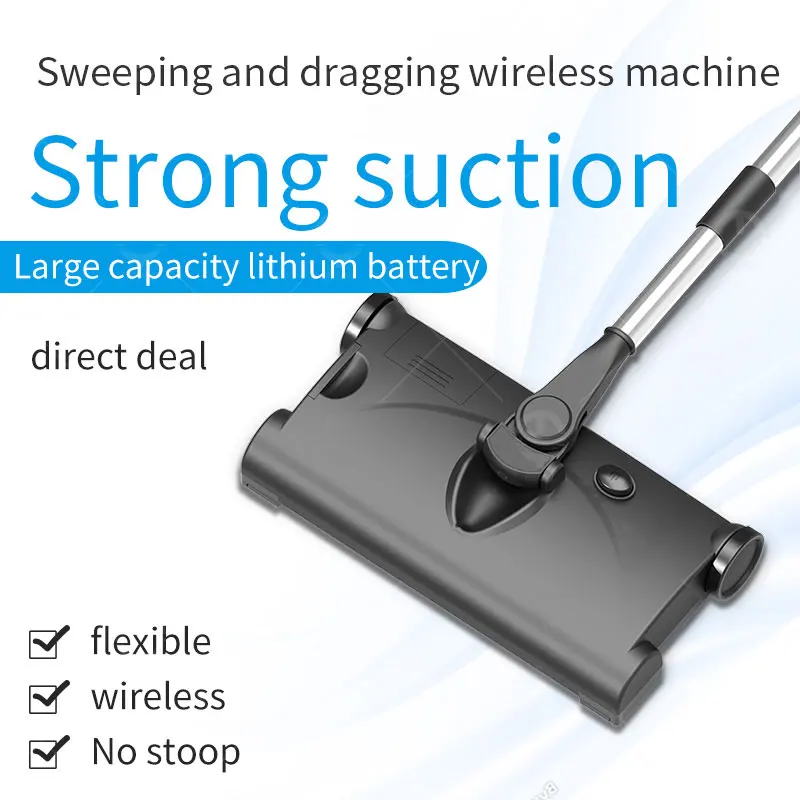  Hand Push Sweeper Floor Sweeper Clean Sweep Machine Creative 1200MAH ABS Mops Cleaner Cleaning Tool