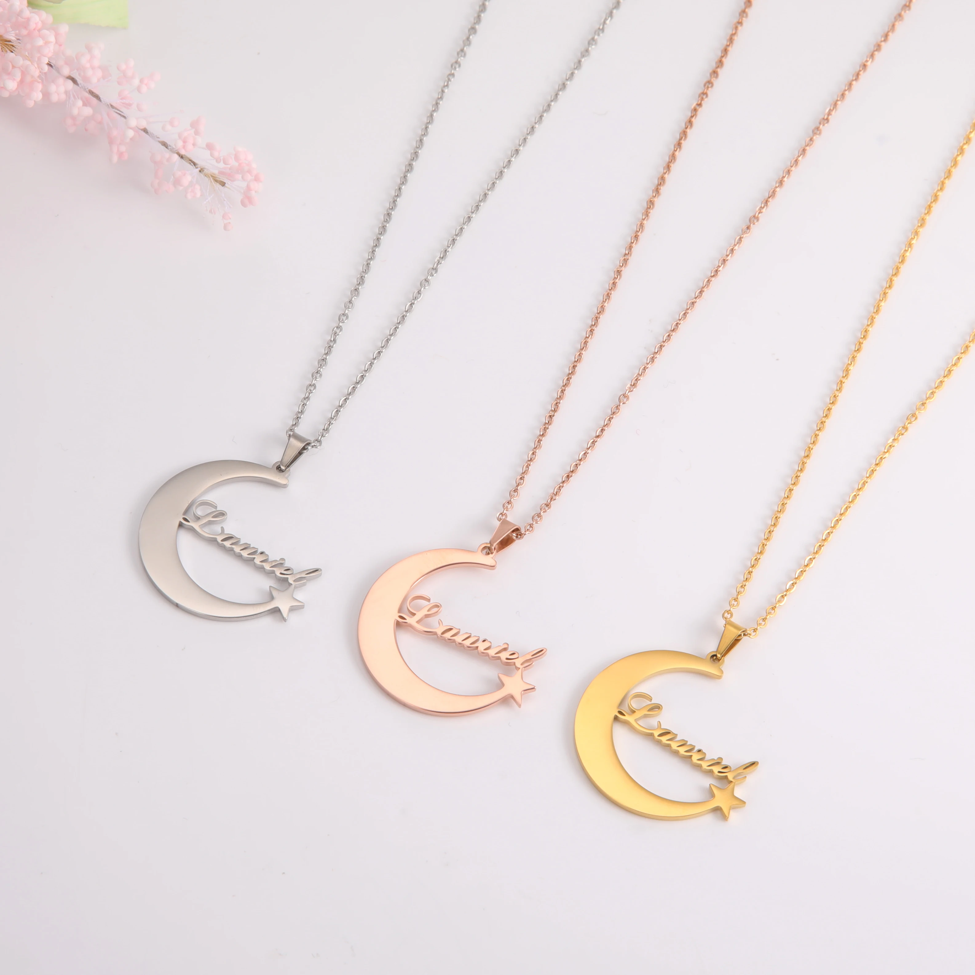 

Sipuris Stainless Steel Necklace Personality Custom Name Necklace for Women Star Pendant Letter Jewelry Making Gifts Choker