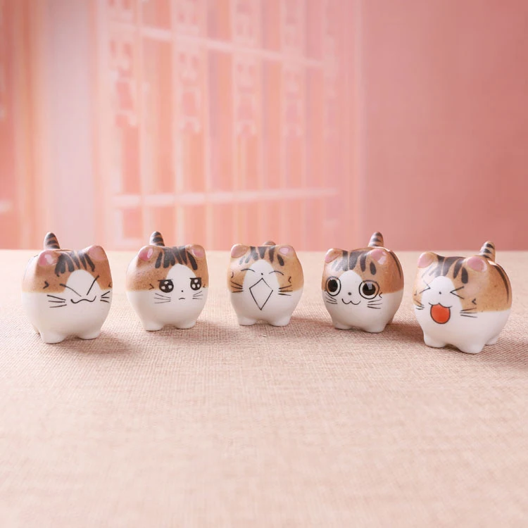 

Mini kitten Flower Pot Planter Bonsai Gardening Potted Desktop Ceramic Vase Home Office Decoration Cartoon Succulent Plant Pot