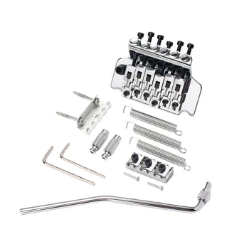 

1 Set 6 String Bridge Strain Plate Bridge for Musical Instrument Replacement Guitar Double Locking Tremolo System Right Handed