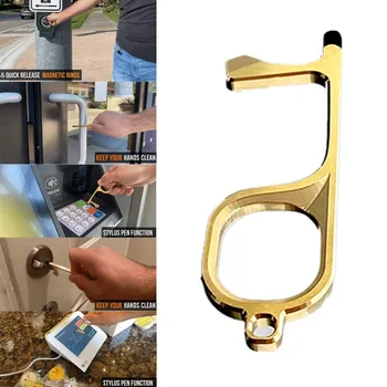 

Contactless Safety Isolation Brass Key Brass Door Opener Door Handle Key Metal Germs-Contactless Safety Isolation Brass Key