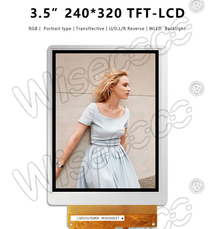 Wisecoco LQ035Q7DB05 3,5 дюймов tft ЖК-панель экран для ручной и КПК солнечного света читаемый дисплей TN трансфлекторный