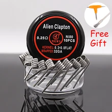 Электронная сигарета 10 шт. MKWS Alien Clapton A1/ss316L/NI80 RDA RTA Замена Vape катушки провода для RDTA танк распылитель DIY Инструменты Vape аксессуары