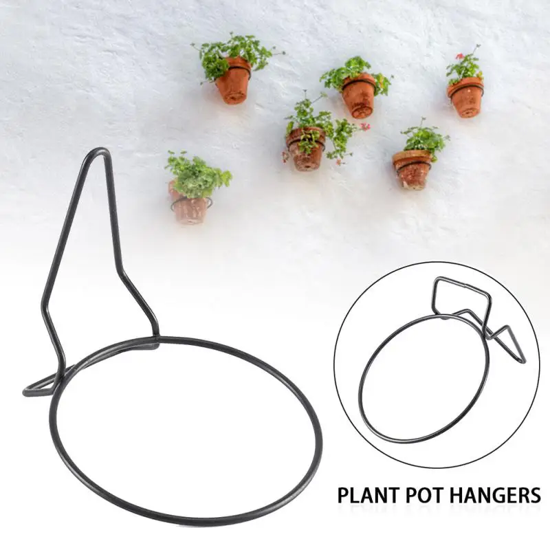 

DIY Patio Plant Pot Iron Hangers Fences Pallets Black Garden Rings Brackets Wall Mounte For Vertical Contain Garden 15*17*21CM
