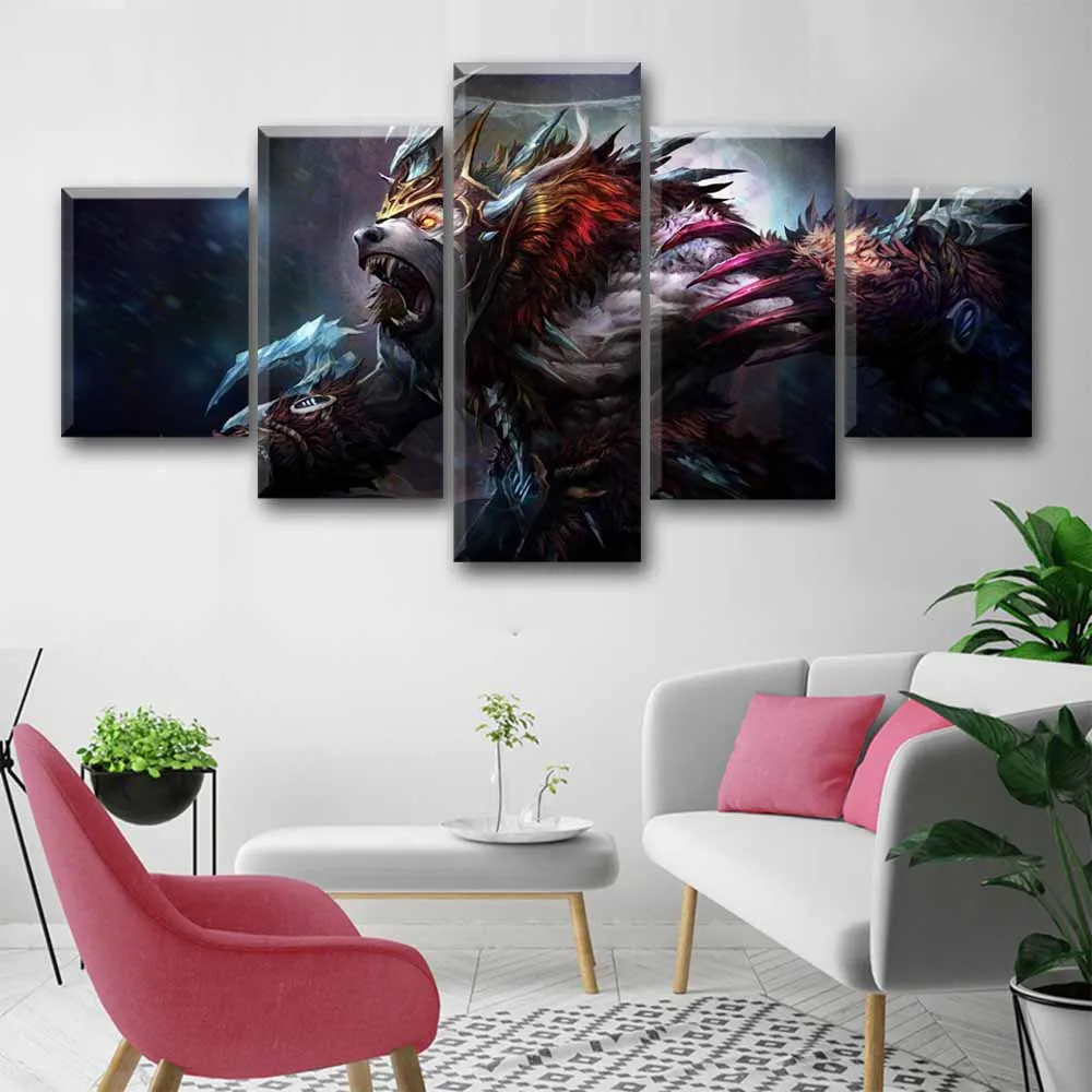  5 Panel Canvas Wall Art Painting Dota 2 Character Game Poster Home Decor For Living Room Canvas Pri