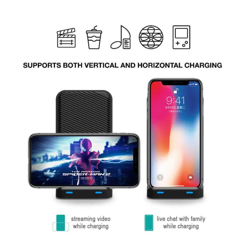 For IPhone For Samsung and Android Phone Quickly Advanced Qi Wireless Phone Charger Stand Desktop Cellphone Charger Holder