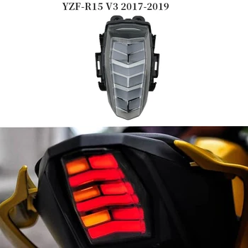 

Motorcycle LED Tail Lights Black Lens Brake Rear Turn Signals Integrated Light for YAMAHA YZF-R15 V3 2018-2019