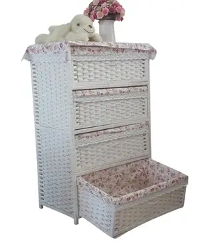 

Straw woven woven drawer storage cabinet garden bedside table fashion simple baby clothes storage box