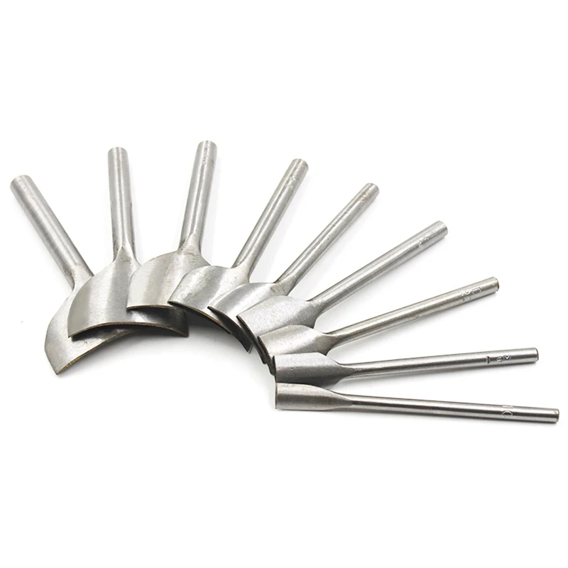 ELEG-9Pcs Diy 1/4 ручной работы кожаный инструмент ремень круглый филе пуансон в форме хвостового выреза круглый ремень удар 10-50 мм
