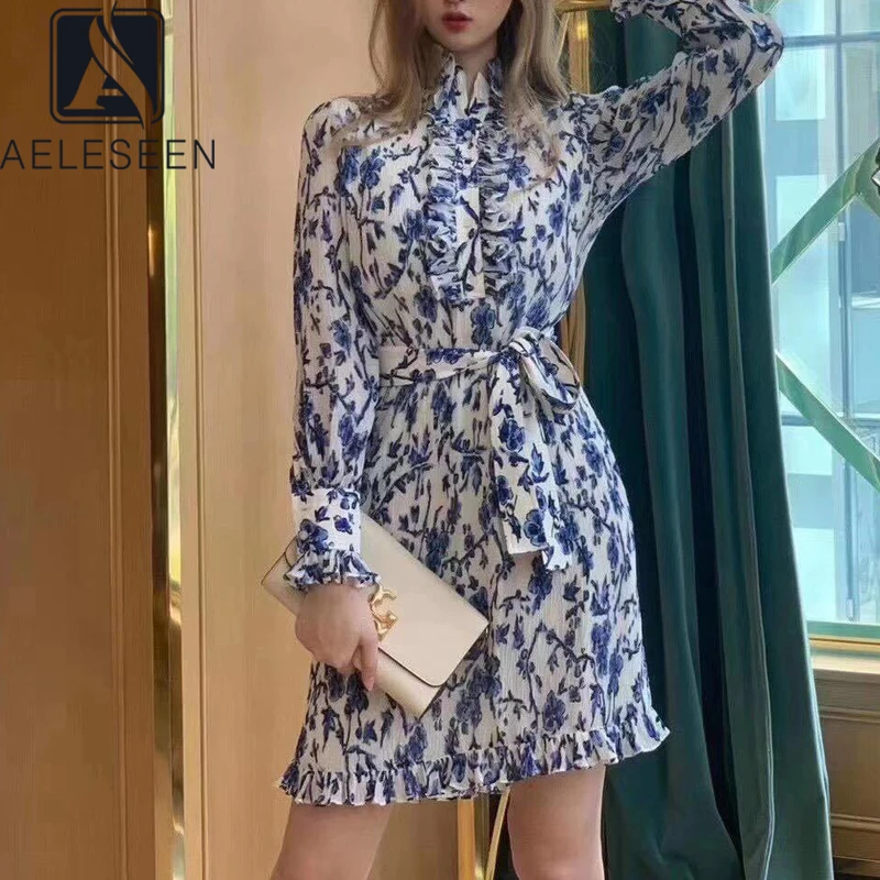 AELESEEN Runway Fashion Women Dress High Quality