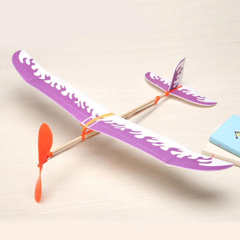 Elastic Powered Glider Airplane Model Kids Adults Outdoor Science DIY Toy Elastic Powered Glider Airplane Model Kids Adults Outdoor Science DIY Toy