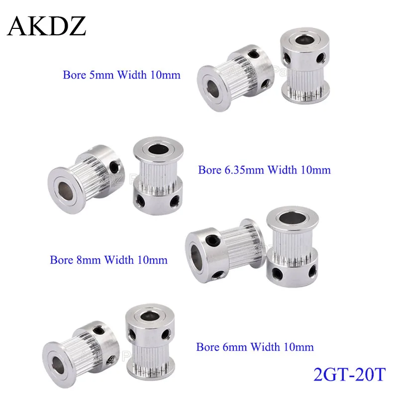 GT 20 zębów 2GT 2M koło rozrządu otwór 4/5/6/6.35/8mm dla 2MGT GT2 pas synchroniczny szerokość 6/10mm mały luz 20 zęby 20 T