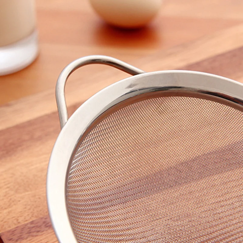 Stainless Steel Kitchen Colander Fine Mesh Food Strainer Flour Sieve Baking Tools Pasta Quinoa Noodles Sieve Kitchen Utensil
