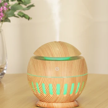 

Portable Mini LED Night Light For Office Home Wood Hollow Air Humidifier USB Aroma Air Purifier Humidifier