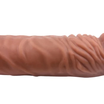 Soft Silicone Male Reusable Penis Sleeve Dildo Extender Enlargement Condoms Cock Delay Ring Sex Toys For Men 5