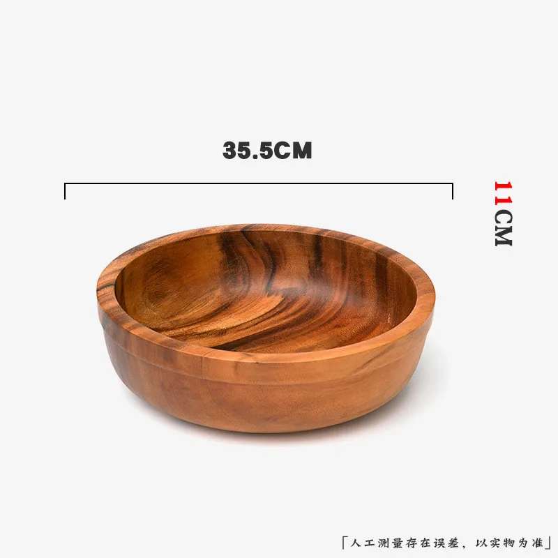 35.5x11CM Новинка, фруктовая Салатница, деревянная чаша, тарелка, фруктовое блюдо, тарелка, чайный поднос, десертный ужин, хлеб, цельные деревянные тарелки - Цвет: 35.5x11CM