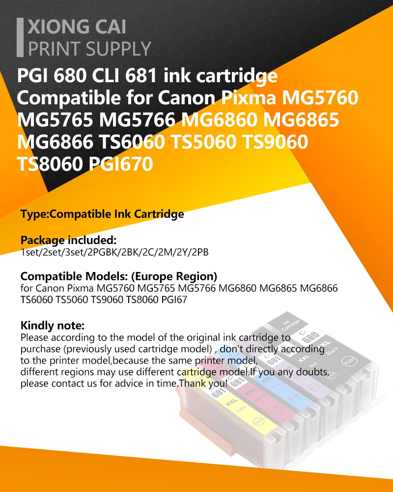 Compatível para PGI-680 CLI-681 pgi680 cli681 cartucho