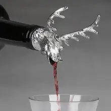 GH цинковый сплав Олень голова оленя вино Pourer уникальные пробки бутылки вина аэраторы Бар инструменты ликер диспенсер