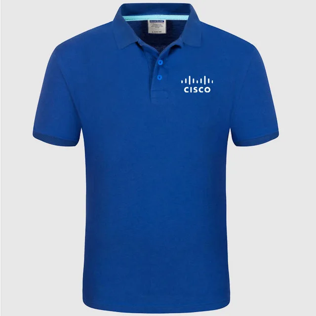 Футболка Поло с логотипом CISCO, мужская летняя рубашка поло с коротким рукавом, Хлопковая весенняя повседневная мужская рубашка поло h e - Цвет: 4