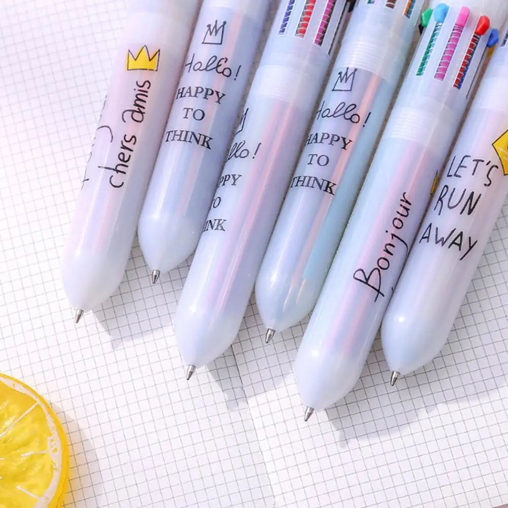 10 в 1 многоцветный мяч ярких цветов шариковая ручка милый маркер ручка дети школьные офисные принадлежности