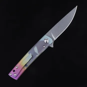 

Titanium alloy folding knife S35V self-defense knife survival tool knife survival sharp EDC TC4 Titanium Alloy folding knife