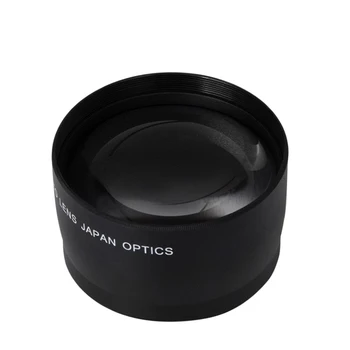 

58mm 2X Durable Professional Alloy Telephoto Lens High Definition Converter Wide Angle Black Practical For Canon DSLR Camera