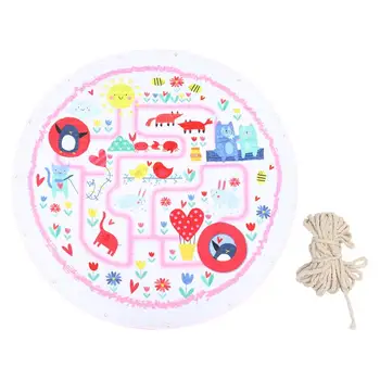

Creative Kids Climb Mat Practical Round Floor Pad Rug Unique Toy Storage Mat for Living Room Bedroom with Hand Pull Rop