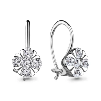 

AQUAMARINE earrings with cubic zirconia, silver 925