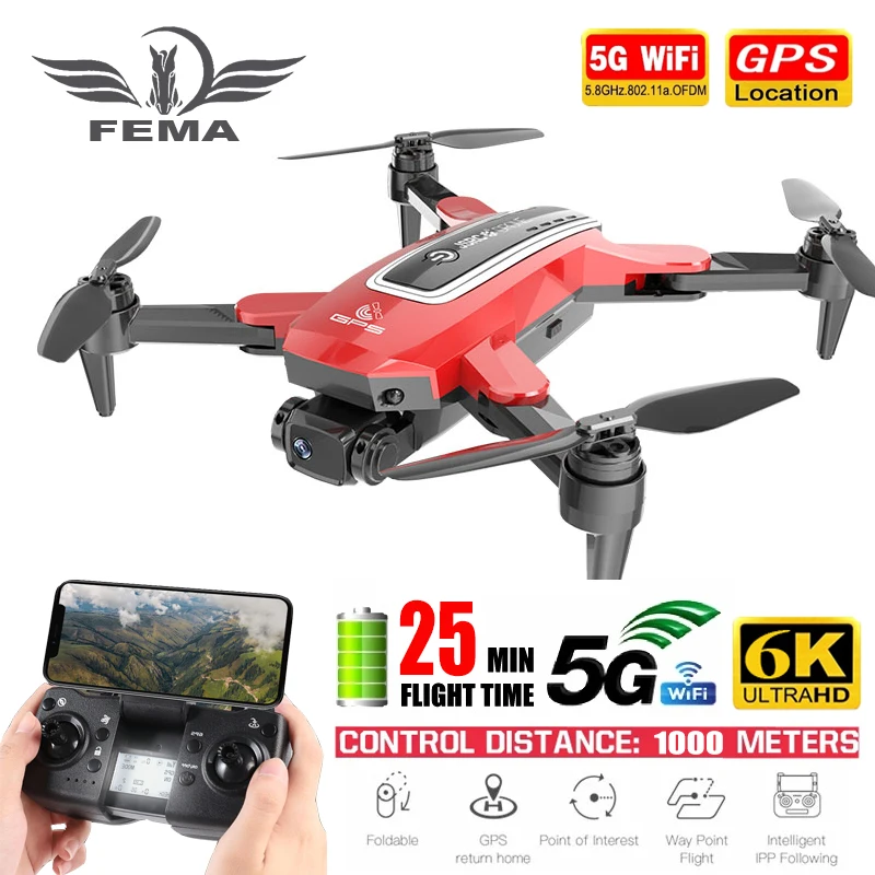 Квадрокоптер FEMA S4 с камерой GPS 4K Professional pro 6K HD 5G FPV на большое расстояние