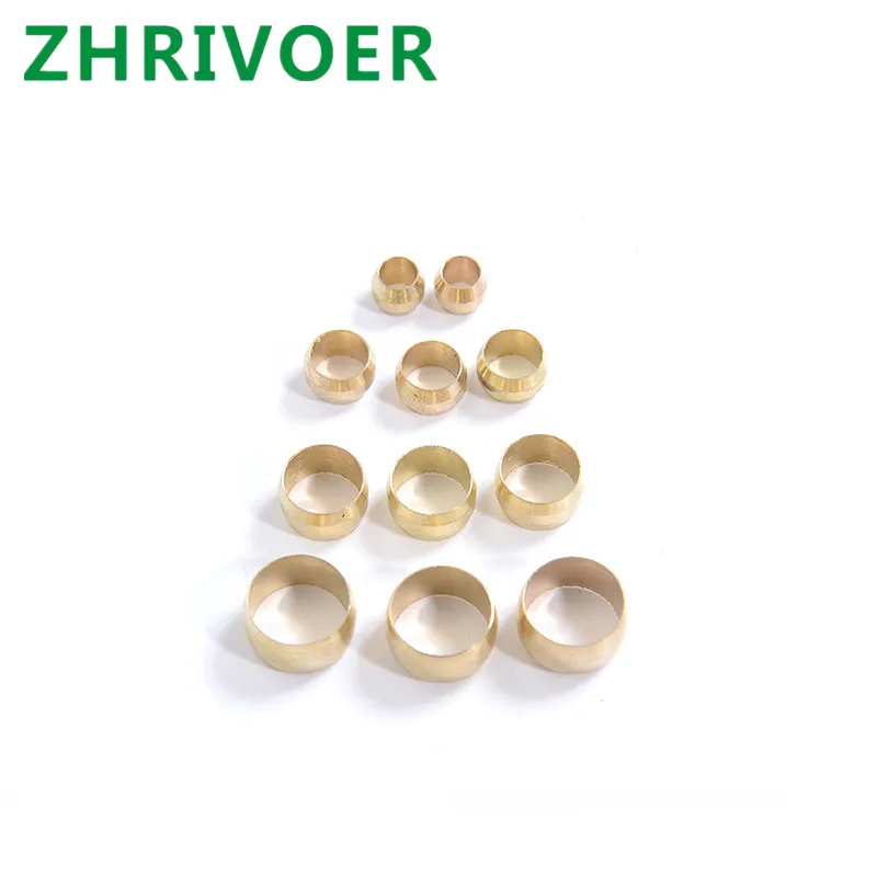10pc Brass Double taper ferrule 4 6 8mm OD Compression Sleeve seal ring fittings Tube centralized lubrication system
