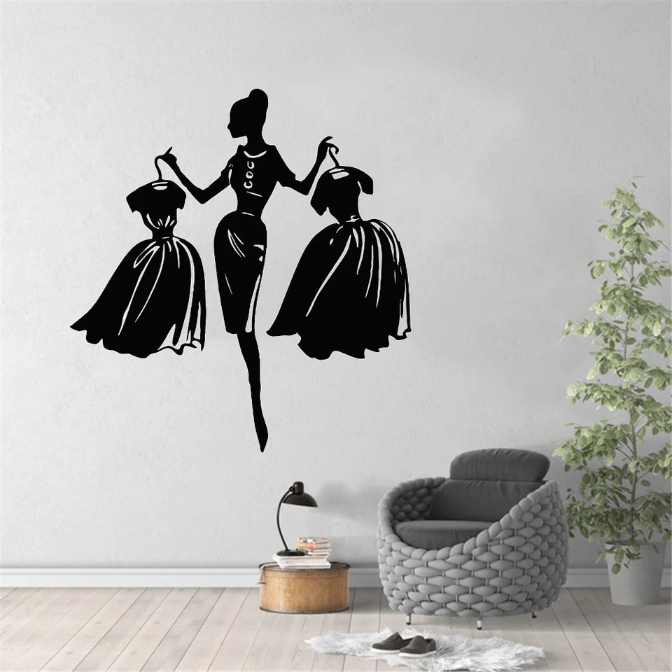 Creative Design High Heel Fashion Shoes Store Window Decals Vinyl Wall  Sticker Home Decor Girls Bedroom Removable Wallpaper Fs05 - Wall Stickers -  AliExpress