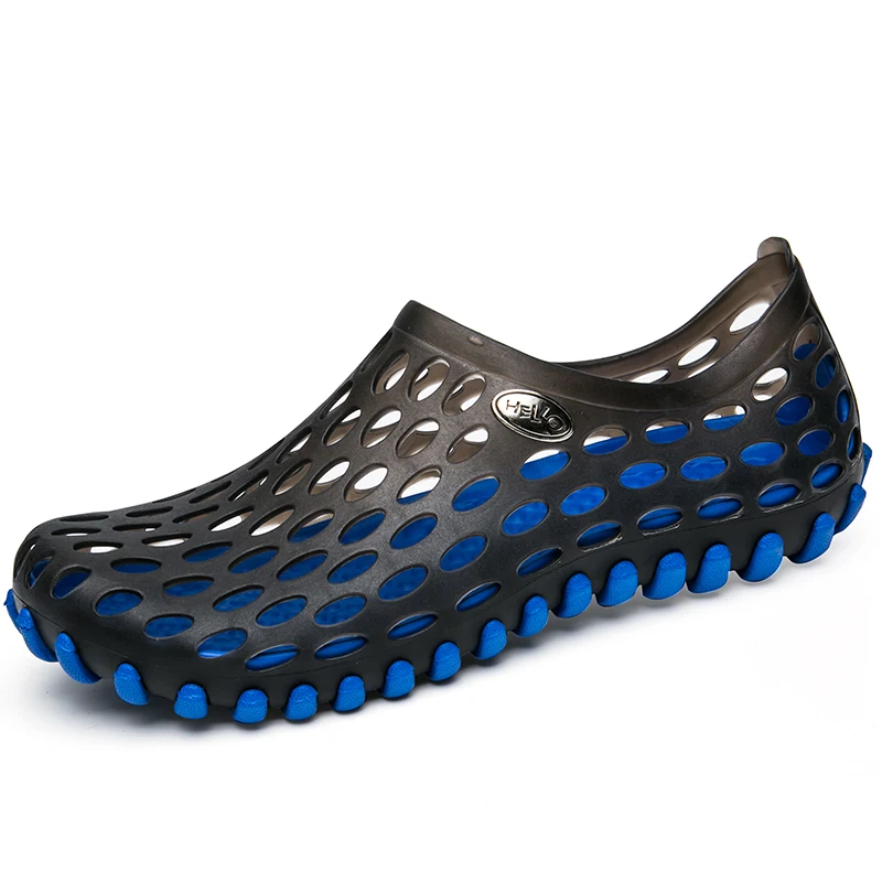 Men's wading shoes comfortable breathable sneakers summer sports flat soft fast interference water shoes hole shoes