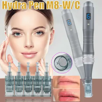 

Hydra Pen M8-W/C Microneedling Pen With Needle Automatic Serum Anti-Aging Therapy System Derma Beauty Machine Skin Care Tool