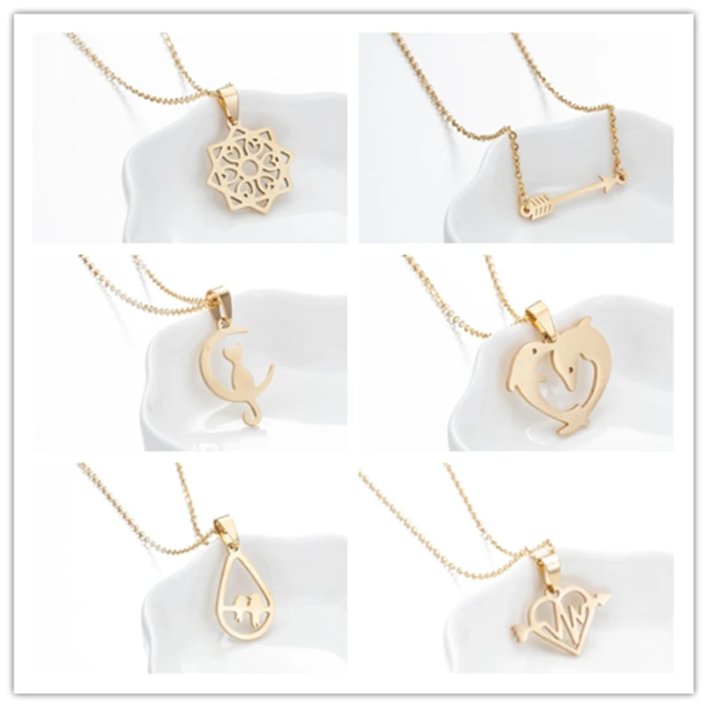 Goth Hallyu Fashion Women's Stainless Steel Couple Necklace Men's Maple Leaf Collar Pendant Engagement Jewelry 2020Star | Украшения