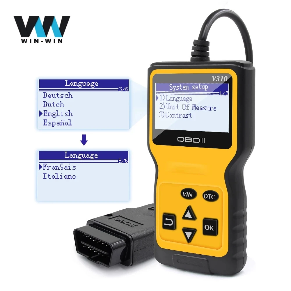 

V310 Read/Clear Fault Code Reader Scan Tool OBDII/EOBD Read DTC OBD 2 OBD2 Car Diagnostic Auto Tool obd2 scanner VS ELM327 V1.5