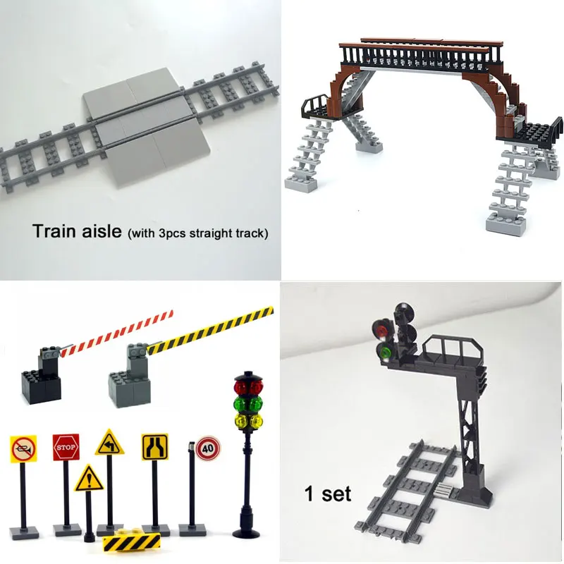 Signal-Lamps Railway-Model Rail-Track Trains Cross-Track-Accessories-Set Traffic Flexible