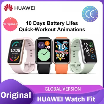 

New Arrival Global Version HUAWEI Watch FIT SmartWatch Quick-Workout Animations Blood Oxygen Watch FIT 10 Days Battery Life