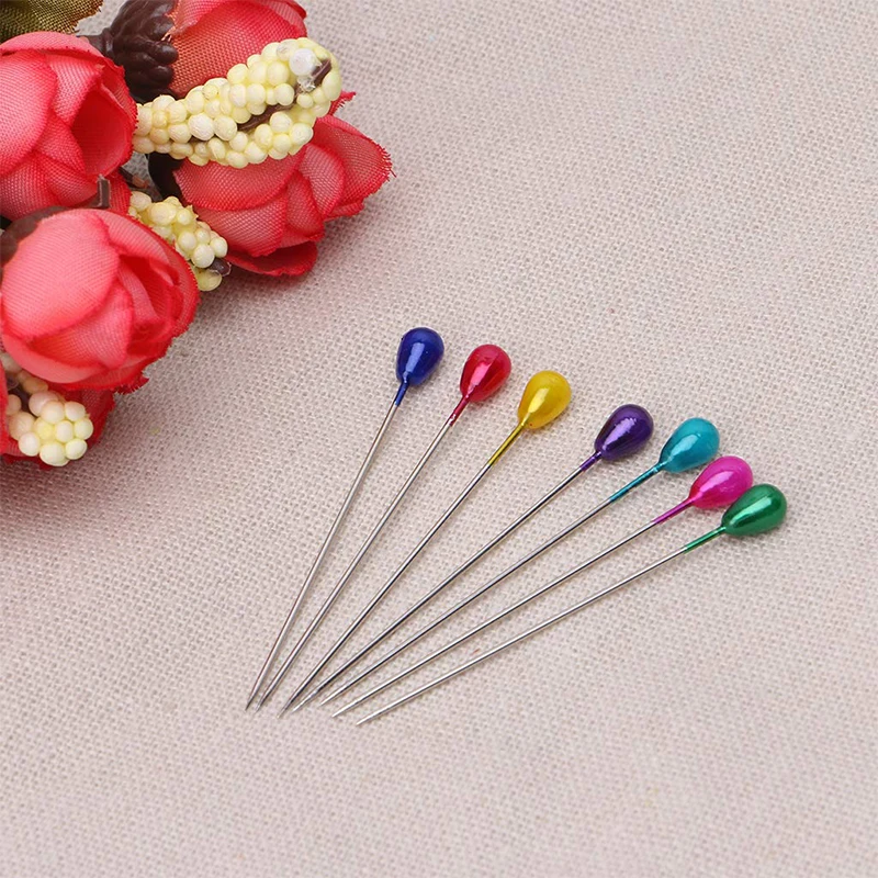 MIUSIE 100Pcs Extra Long Pearl Head Pin Straight Sewing Patchwork Needle Craft  Sewing Accessories Pins with Plastic Box