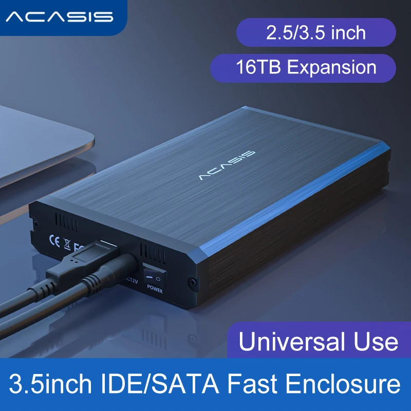 Acasis HDD Case 2.5/3.5 inch IDE/SATA Adapter Hard Drive Enclosure for SSD Disk HDD Box USB 2.0 HD External HDD Enclosure 16TB external hard disk box