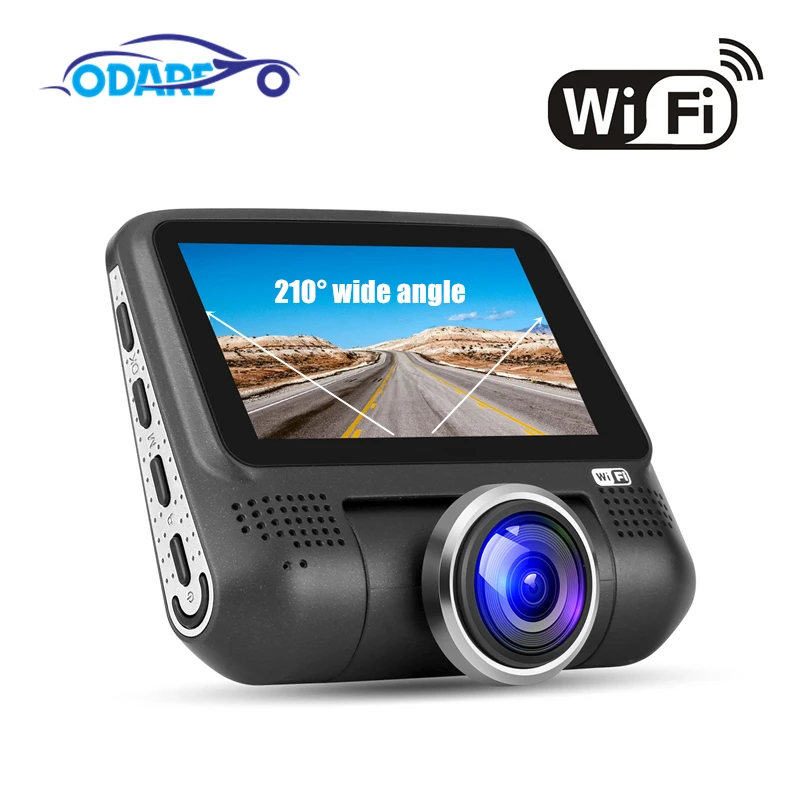 Odare Автомобильный видеорегистратор " видео рекордер Dash Cam 210 градусов для транспорта Автомобильная задняя камера встроенный wifi WDR видеорегистратор ночного видения Registar